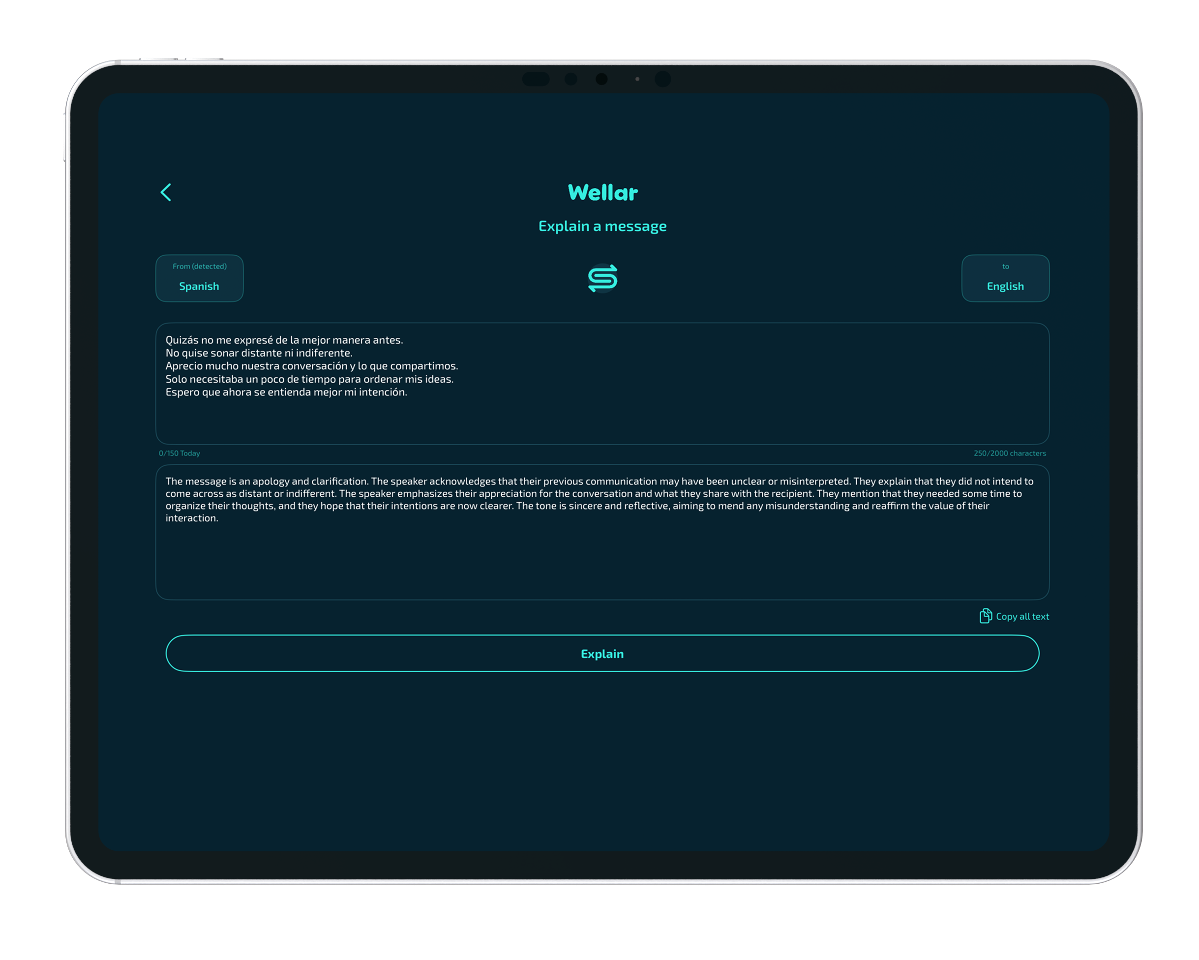 iPad Wellar screen 2